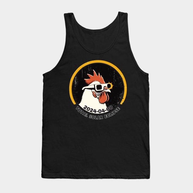 Cool rooster total solar eclipse 2024 Tank Top by TomFrontierArt